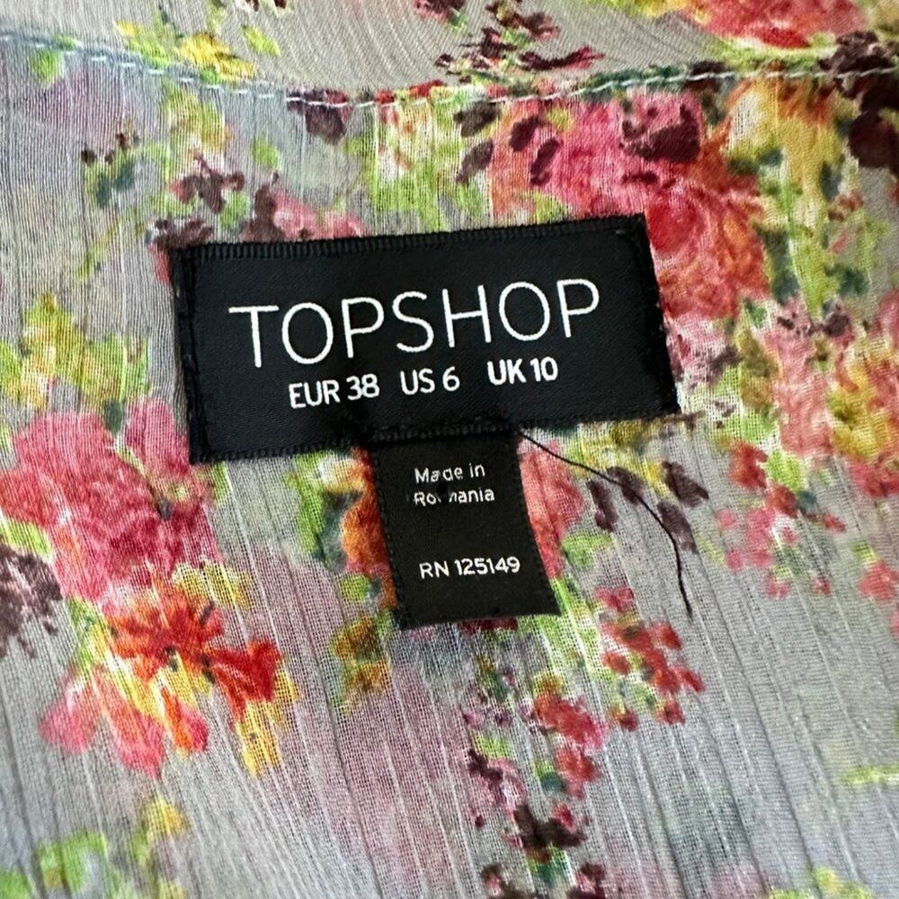 Topshop - Floral Peplum Mini Dress in Gray - Picture 5 of 6